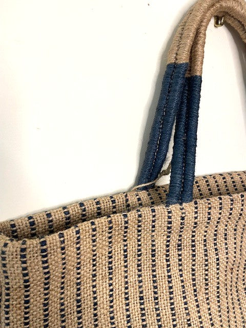 Reusable Tote Bag - Indigo Stripe