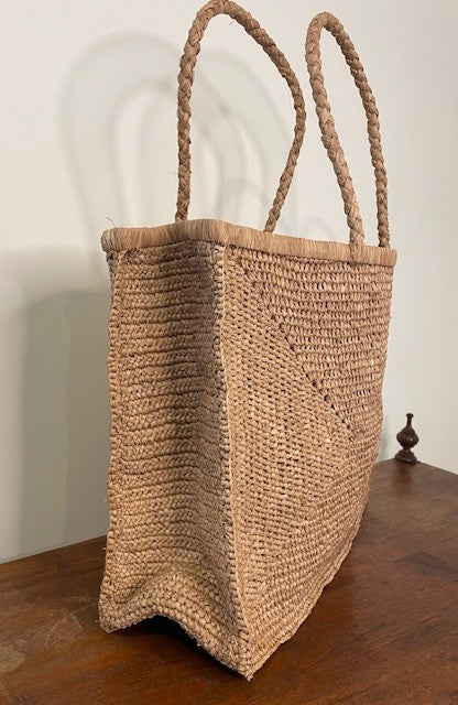 Madagascan Raffia Market Bag - Caramel