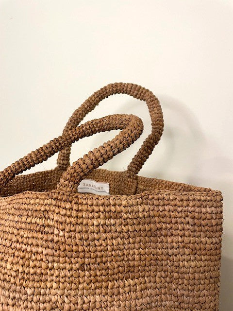 Zanatany Concepts Raffia Tote - Caramel