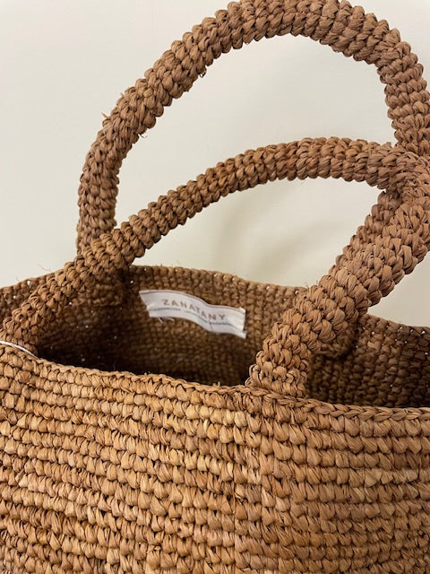 Zanatany Concepts Raffia Tote - Caramel
